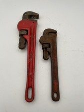 Pipe Wrenches, 14in., 2pc Lot, Super Ego (Spain) And 10in. Unbranded(USA)