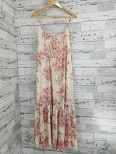 Old Navy Womens Xlarge Tiered Tie Neck Maxi Swing Sundress Ivory Floral