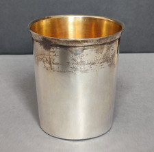 Timbale gobelet d'officier droite à buvant évasé en argent massif