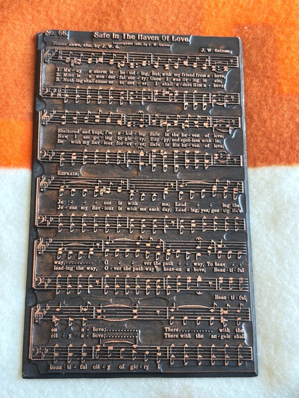 HYMNAL PRINTERS PLATE