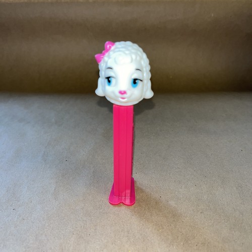 PEZ Dispenser Cute White Lamb Sheep Pink Bow 2007 Animal Collectible