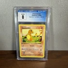 Charmander Pokemon Base Set 1st Edition Shadowless #46 CGC 8 NM-Mint