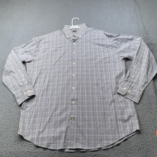Peter Millar Dress Shirt Mens XL Blue Check Summer Comfort Stretch Button Front