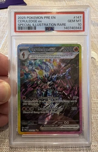 2025 Pokemon Ceruledge ex 147/131 Prismatic Evolutions Holo PSA 10 GEM! 🔥