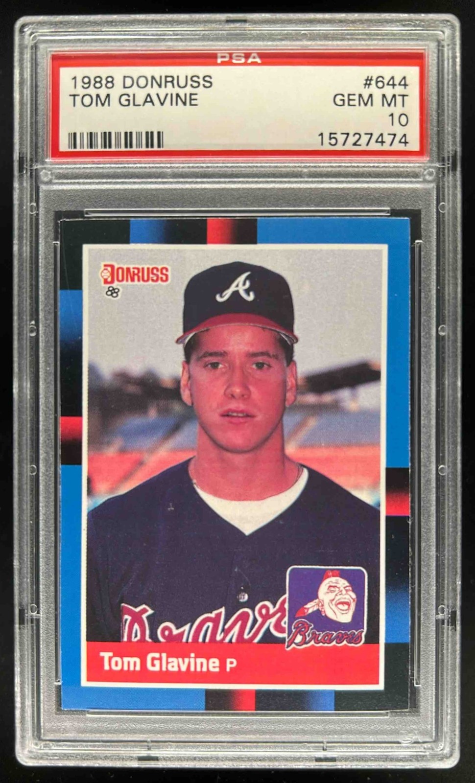1988 Donruss Tom Glavine Rookie RC #644 Braves PSA 10