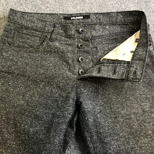 Baldwin Pants Mens 30x34 Black Speckle Henley Classic Slim Japan Made USA