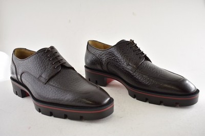 Christian Louboutin Mens Davisol Flat Brown Lug Sole Derby  display picture 1