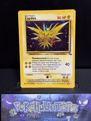 Pokemon Karte Zapdos 15/62 Cosmo Holo Rare Fossil Gewitter Deck WOTC Played
