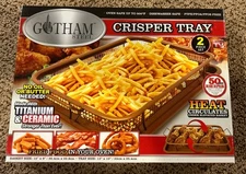 New Gotham Steel Nonstick Copper Crisper Oven Air Fry Basket Tray NIB Recipes