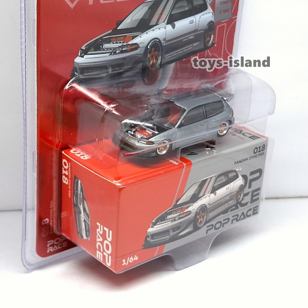 POPRACE Enigma PR64-018 1/64 PANDEM CIVIC EG6 RAW METAL POP RACE