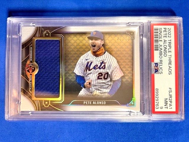 Pete Alonso 2022 Topps Triple Threads Single Jumbo Relic /48 - PSA 9 - Mets