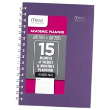  Planner 2024-2025 Academic Year: April 2024–June 2025 Small - Purple Planner