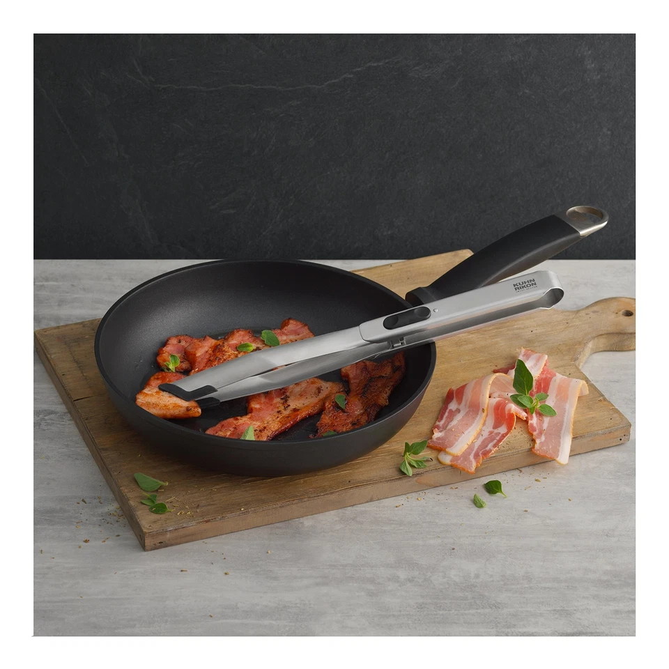 Pinzas de bloqueo de borde suave de acero inoxidable Kuhn Rikon con borde de silicona,... Foto 2 de 4