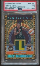 Jewell Loyd 2023 Panini Origins WNBA Art Nouveau Memorabilia Gold /10 PSA 7