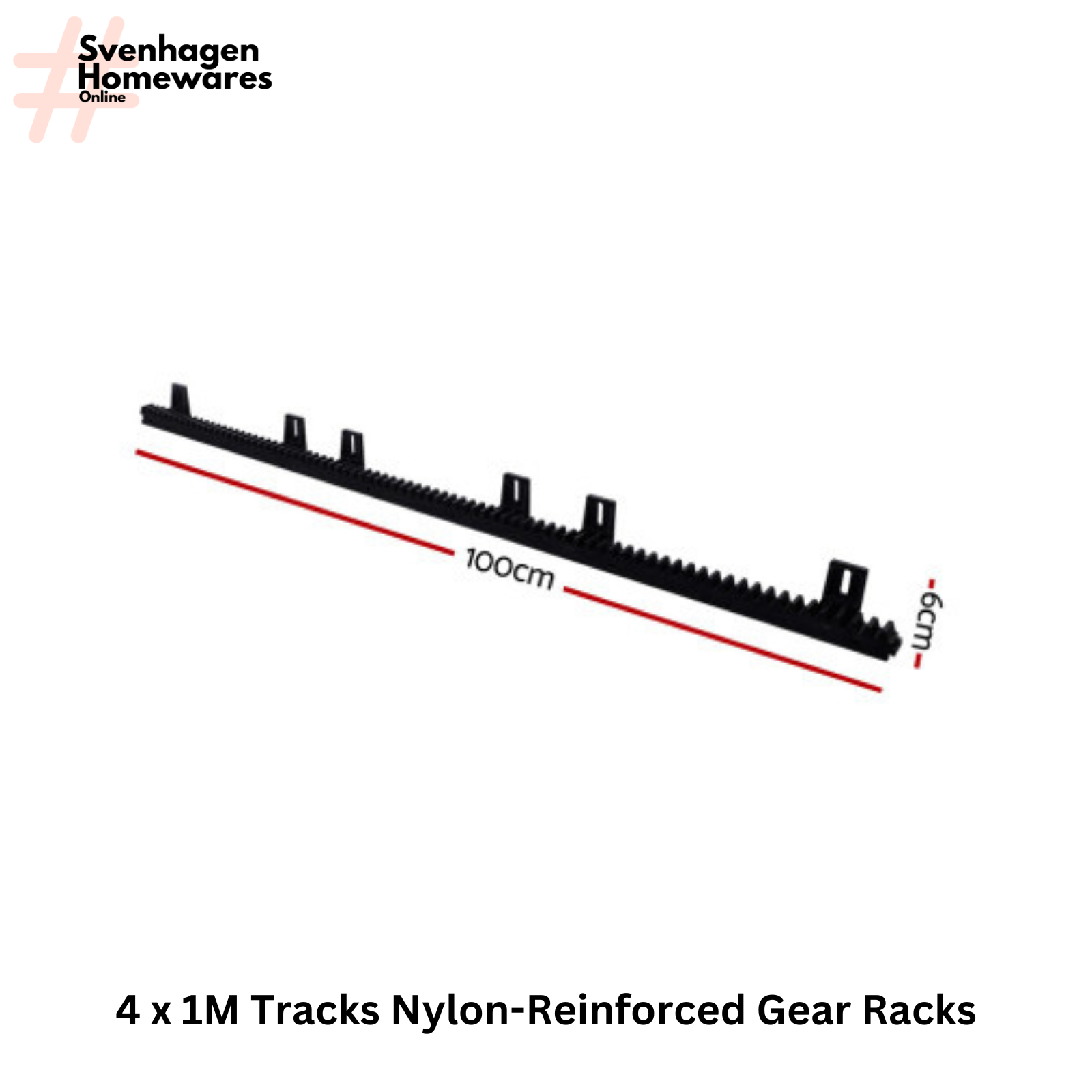 4M Electric Sliding Gate Opener Rails 4 x 1M Tracks Nylon-Reinforced ...