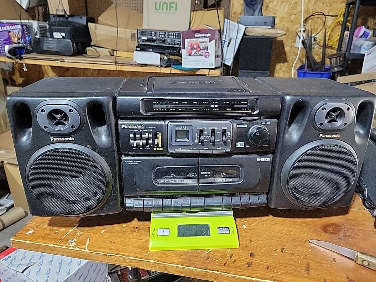 Panasonic RX-DT530 CD Cassette Boombox Stereo S-XBS Amp Panasonic RX-DT530 CD Cassette Boombox Stereo S-XBS Amp