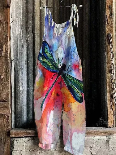 Mono holgado boho de mujer talla grande mono verano retro peto pantalones harén DE - Imagen 64 de 73
