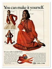 Coats & Clark Sewing Notions Make It Yourself Vintage 1972 Full-Page Magazine Ad
