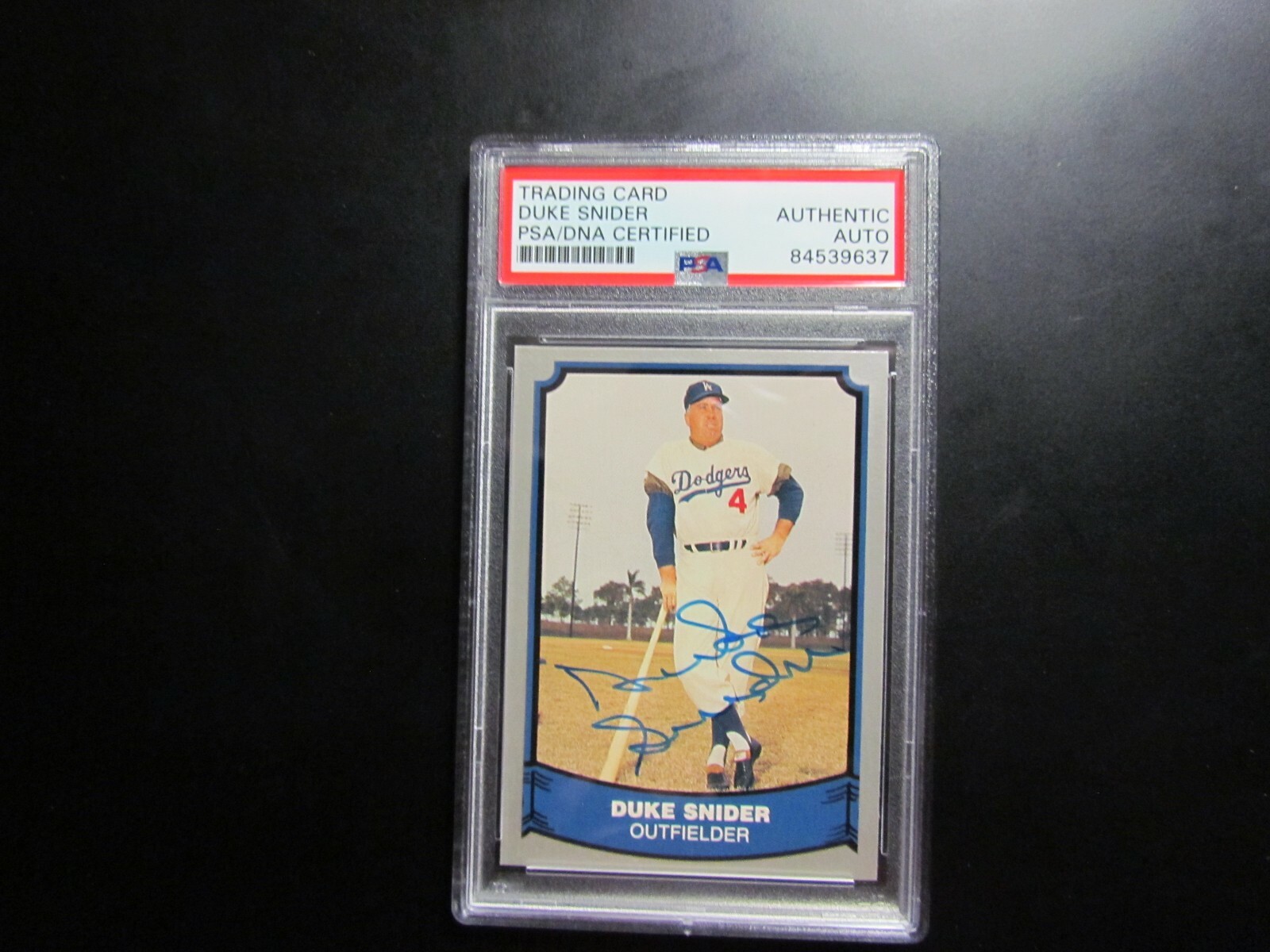 1988 Pacific Duke Snider Signed Baseball Card PSA Encapsulated 