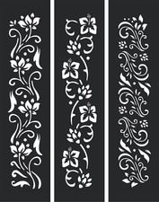 Floral Flower Temporary Tattoo Henna Glitter Stencil Sticker Body Art Vinyl