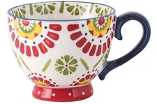 DeeCoo Large Ceramic Hand Painted Coffee Tea Soup Cup Mug 15 oz 3.5” Tall