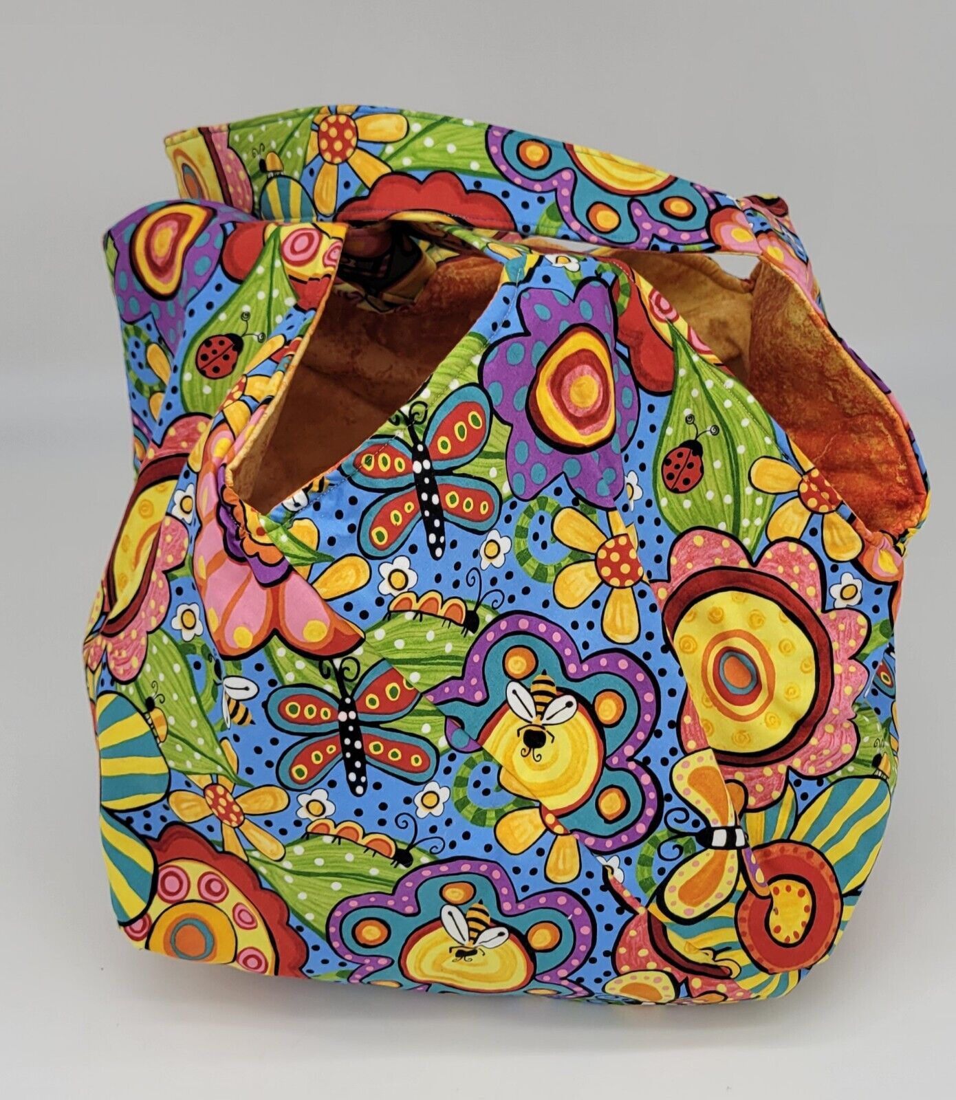 Colorful Floral Bee Butterfly Shopping Cloth Bag … - image 1