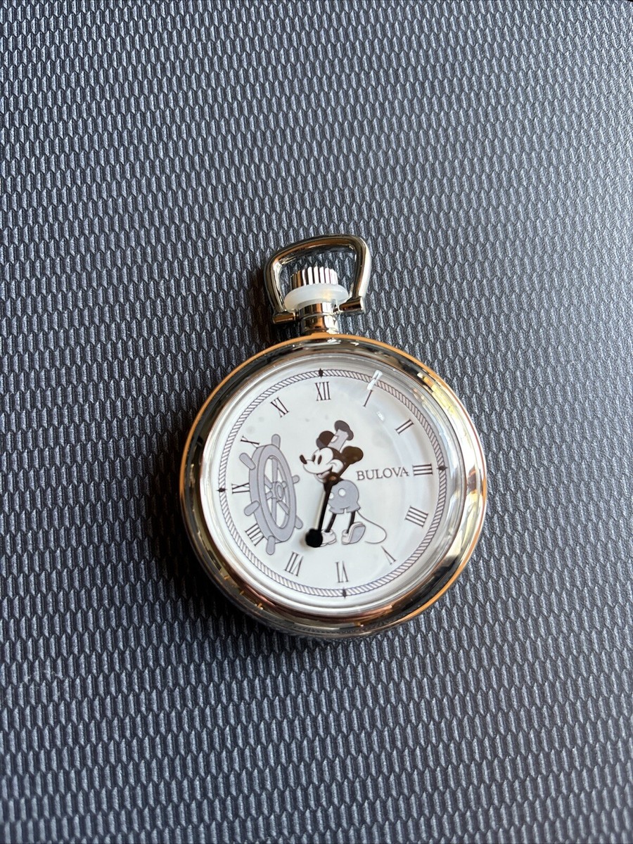 Disney Bulova WDW 50th Anniversary Pocket Watch Mickey Mouse