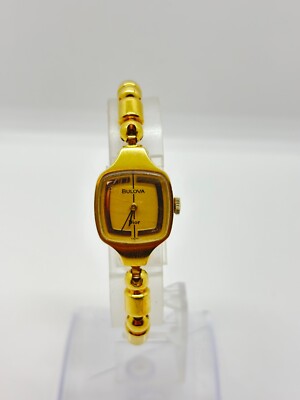 Exc+5] Christian Dior Bulova Watch Gold Dial Ladies Vintage Used