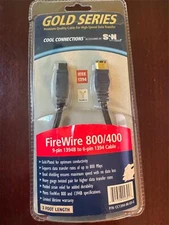 SanMax Gold Series 3' Firewire 800 to 400 9-pin to 6-pin 1394 Cable