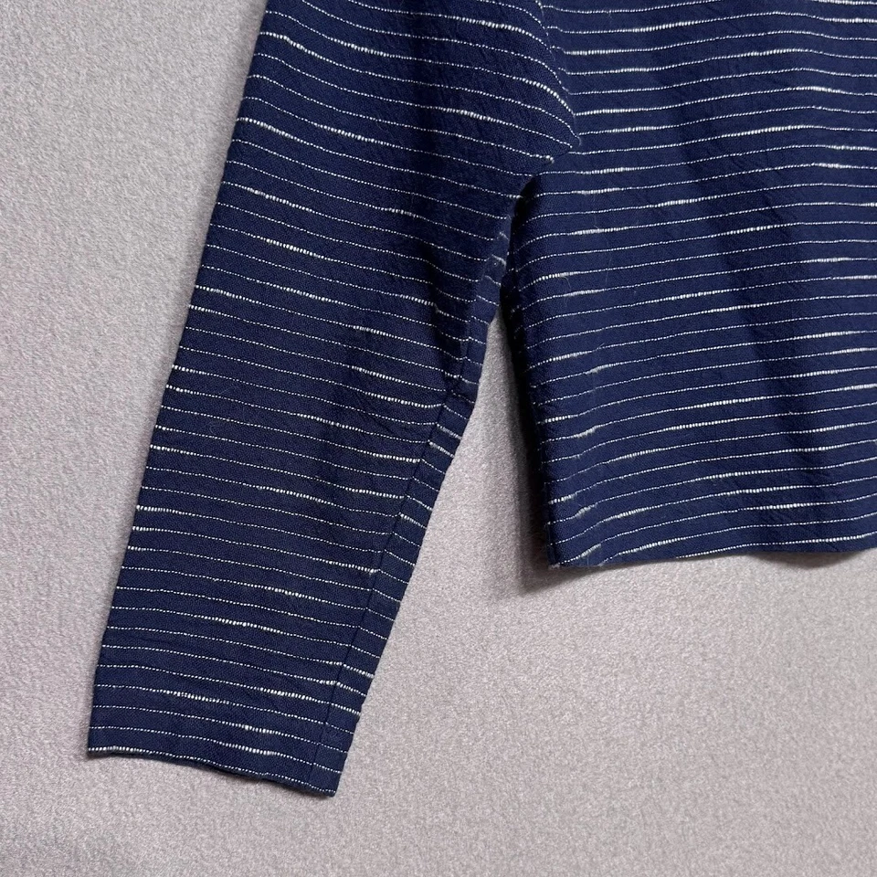 Top Steven Alan para mujer talla S cuello barco texturizado recortado 100 % algodón azul marino Foto 3 de 4