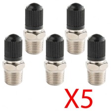 X5 Pcs Schrader Tire Valve 18 Male Npt Chrome Body Plastic Cap Hvac Air