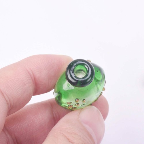 Colgante de botella de aceite esencial de vidrio perfumado con lámpara redonda hecha a mano 29x24 mm - Imagen 3 de 11