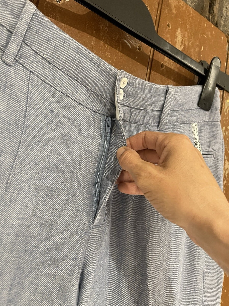 Noa Noa Trousers Blue Cotton Straight Denim Look Casual