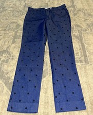 Old Navy Pants Women Sz 2 Blue Polka Dot Pixie Skinny Mid Rise Trousers