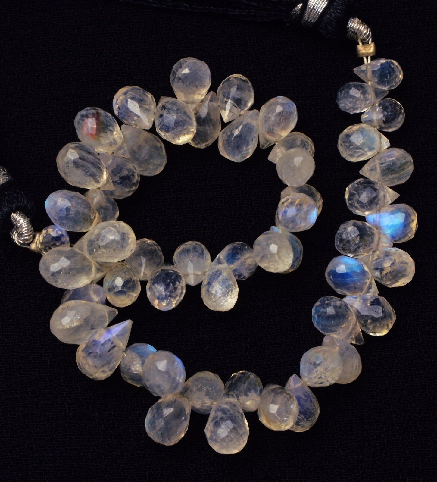 Piedra lunar arco iris blanca fuego azul intermitente 4x6 a 5x7MM...