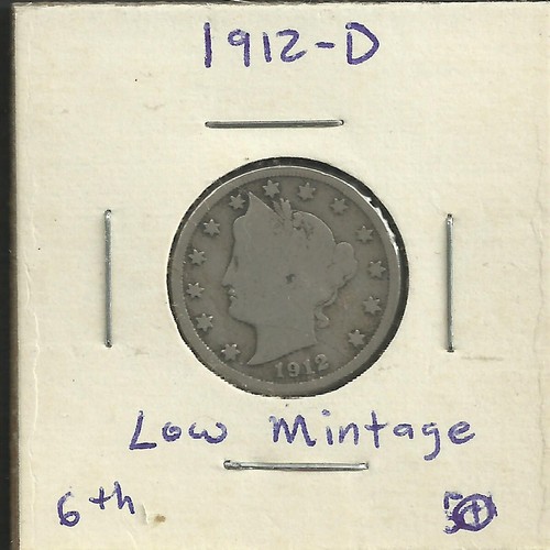 1912-D (Semi-Key)) & 1906 V-Nickel/Liberty Nickel – Face Value Start Price