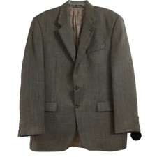 Vintage Chaps Ralph Lauren 100 Wool-Laine Jacket Mens Beige/Black Blazer 42L