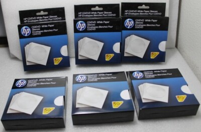 300 HP CD / DVD White Paper Sleeves Disc Storage Protectors W/Clear Window Flap