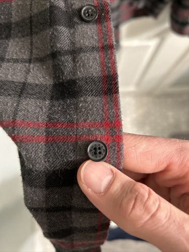 Howe Shirt Adult XL Black Gray Red Flannel Button Up Long Sleeve Casual Mens - Picture 8 of 8