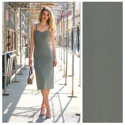 Bloggers Favorite Zara Sage Green Ribbed Corset Midi Dress Size S | eBay