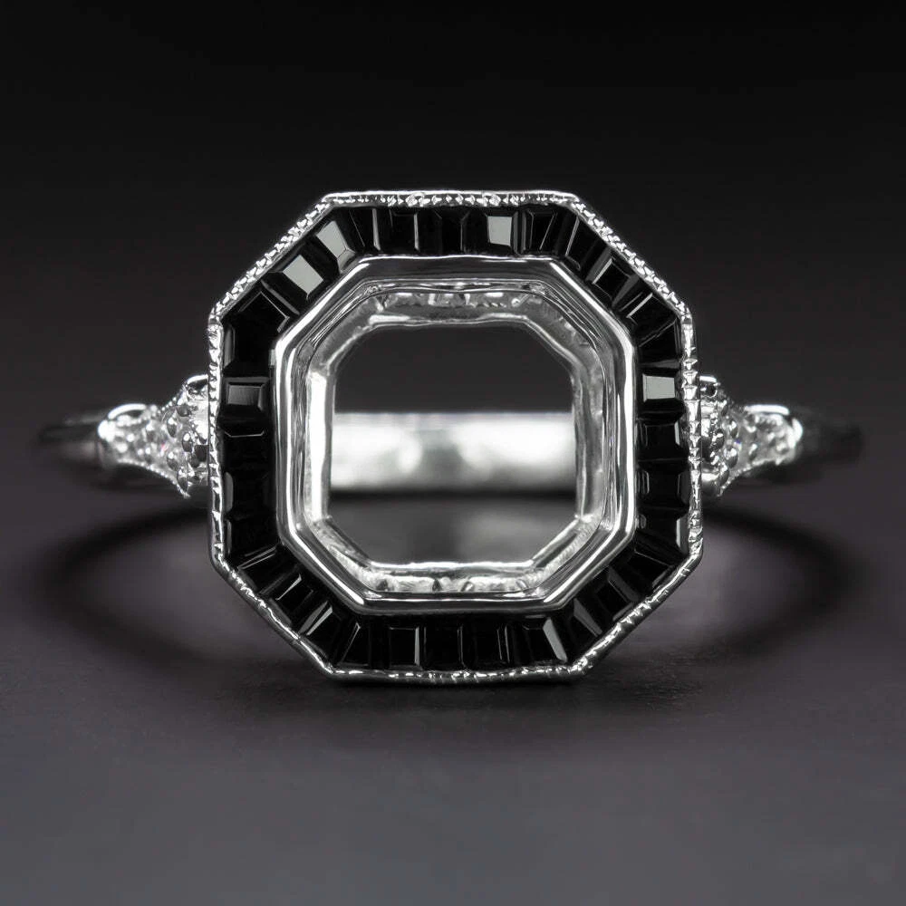 Vintage onyx engagement ring deals