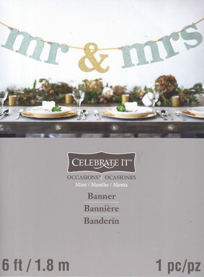 Banner ''Mr & Mrs'' by Celebrate It 6' Wedding Bridal Party Supplies Decoration