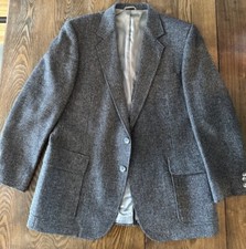 Imperial By Haggar Brown & Grey Tweed Sport Coat 100%pureVirgin Wool-USA Made