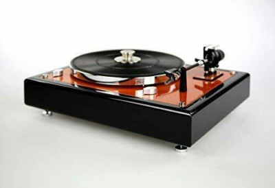 Restored Thorens TD146 turntable with automatic shut-off orange metallic