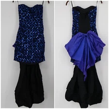 Jessica McClintock Gunne Sax Strapless Bodycon Sequin Party Formal Prom Dress 