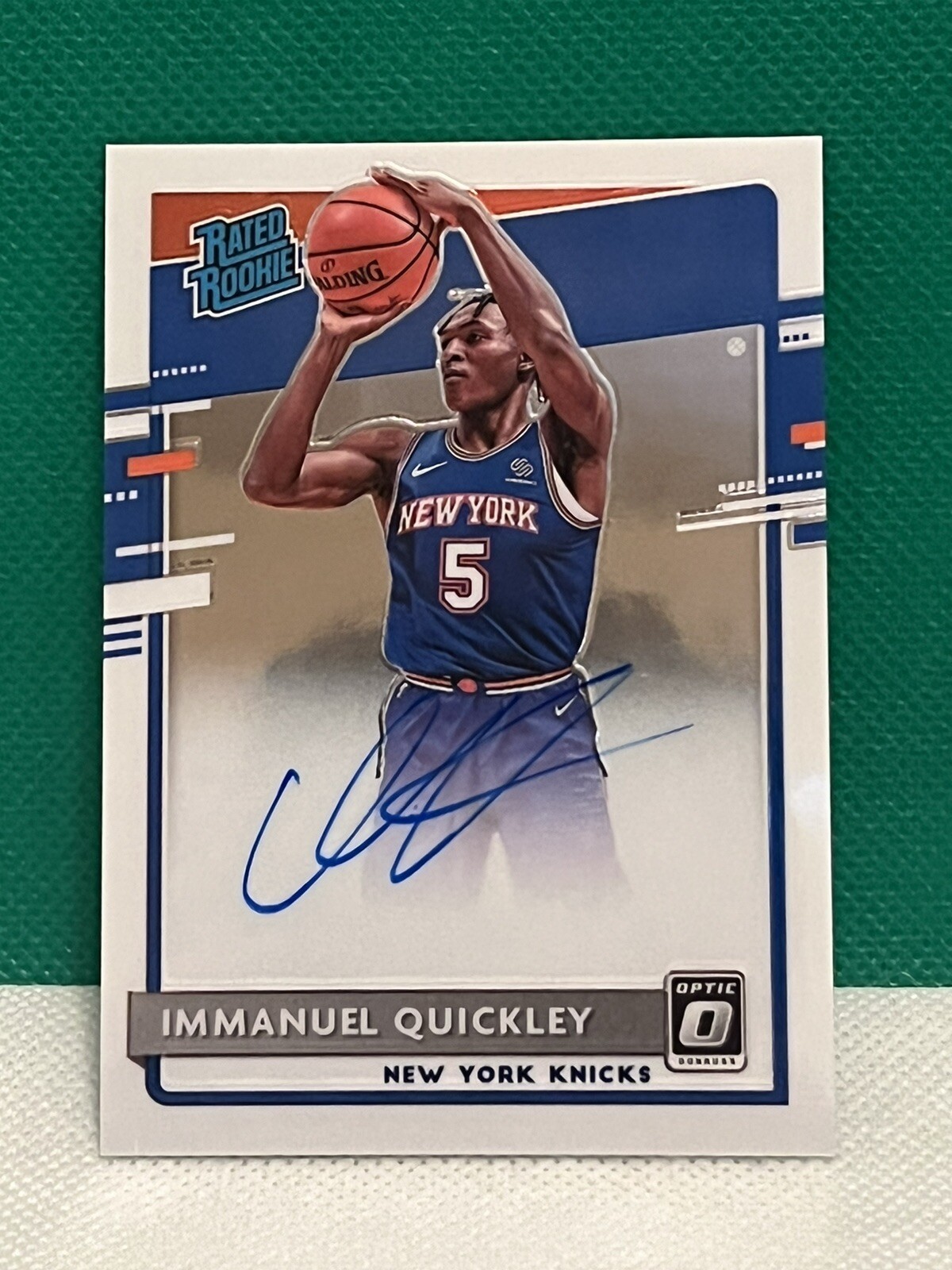 2020-21 DONRUSS OPTIC IMMANUEL QUICKLEY RATED ROOKIE #175 AUTO KNICKS RC