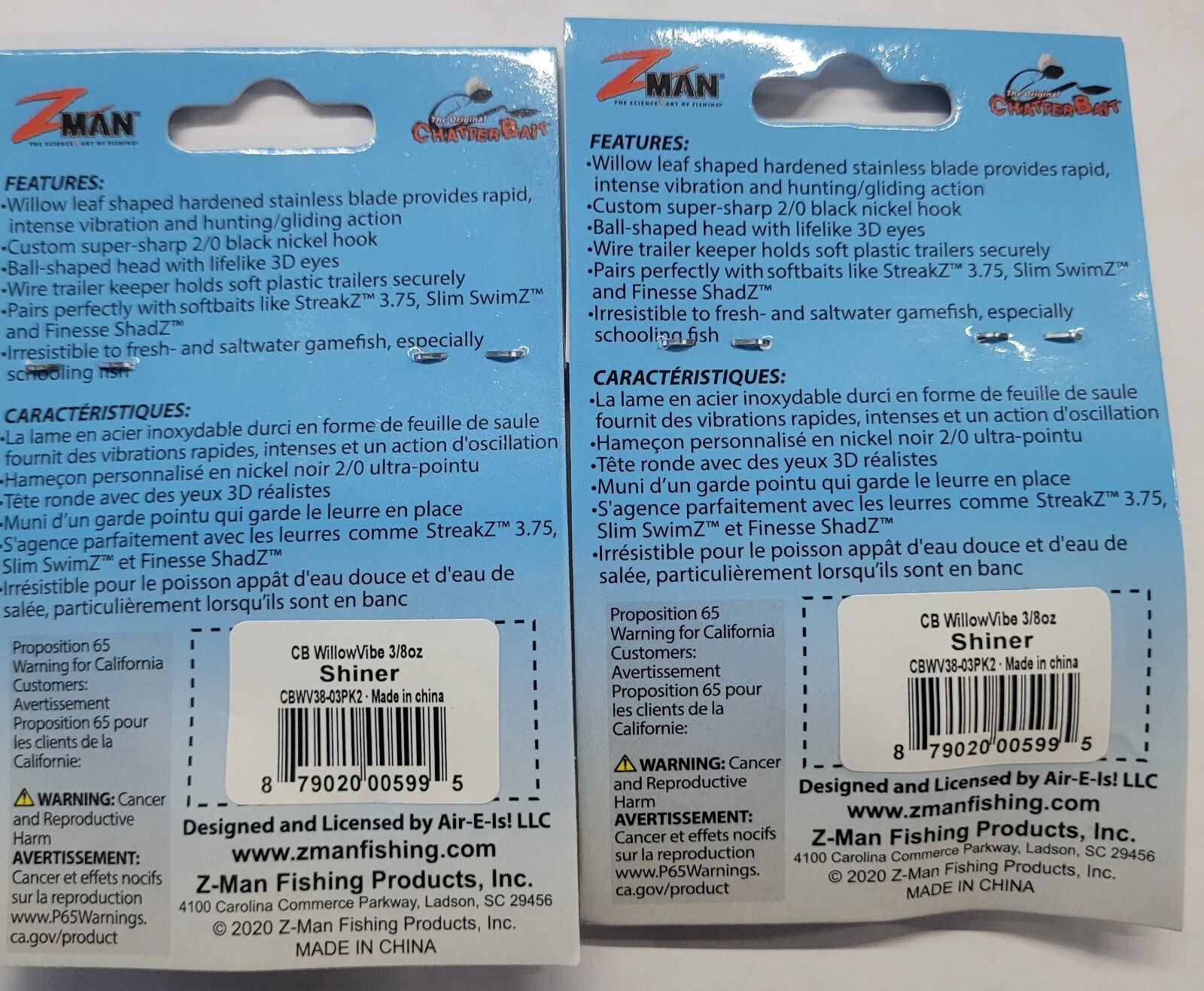 Z-man  Willowvibe chatterbait 3/8oz Shinner bladed jig lot of 2 - Image 4