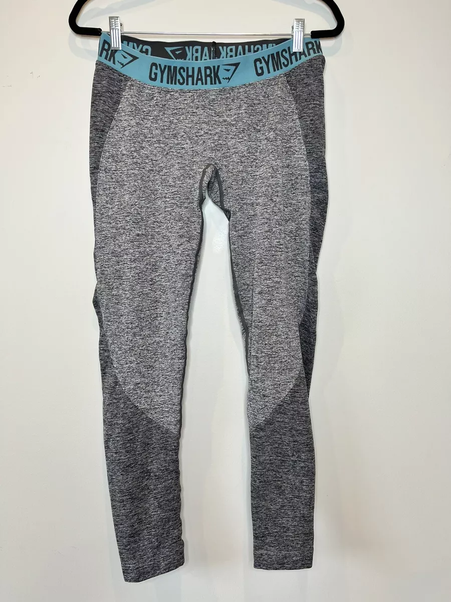 GYMSHARK FLEX LEGGINGS IN CHARCOAL MARL/DUSKY TEAL SIZE SMALL