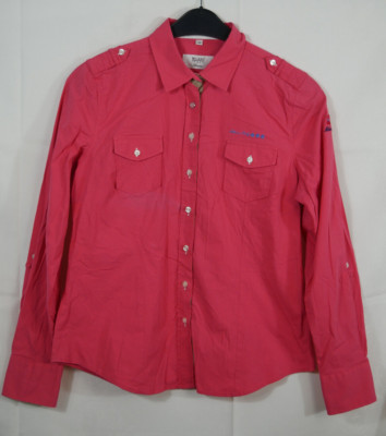 Damen MILANO ITALY Traumhafte Stretch Bluse Langarm Pink Ton Größe DE 38/40 TOP!