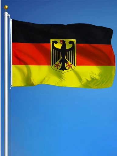 Deutschland Flagge 2er Set Mit Adler - 90x150 Cm Fahne Für Garten & Feiern
